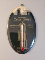 Vintage Oscar Druet houtskoolreclamethermometer, Ophalen of Verzenden, Gebruikt, Reclamebord