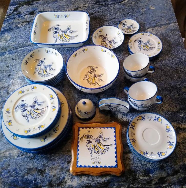 Vintage Frans Quimper servies. Ophalen nabij Ronse., Antiek en Kunst, Antiek | Porselein, Ophalen