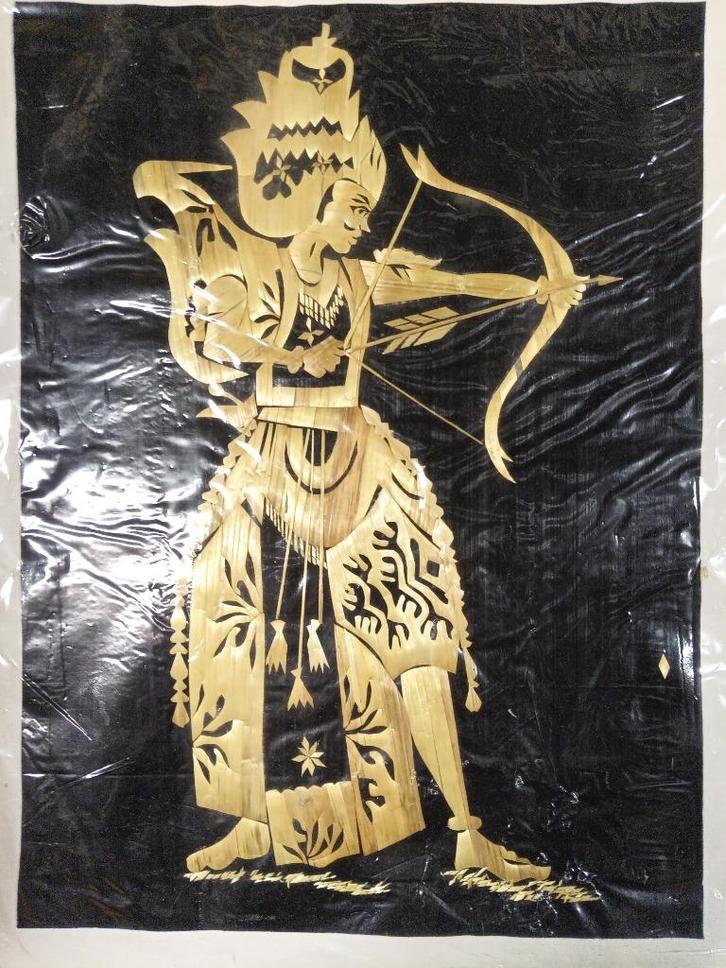 hout fineer oplegwerk - kunstwerkjes - Indonesië, Antiek en Kunst, Kunst | Niet-Westerse kunst, Ophalen