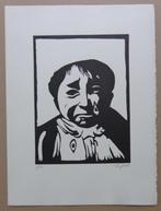 ROLAND TOPOR / KAFKA ONDERWERELD / ZW-W LINOSNEDE / 38x28cm, Ophalen of Verzenden