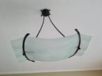 plafonnier, suspension en verre et fer forgé, Ophalen, Gebruikt, Glas