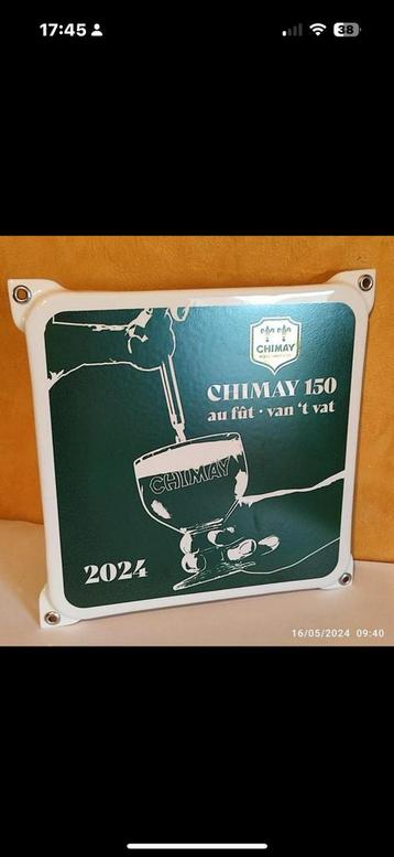 Plaque émaillée Chimay beschikbaar voor biedingen