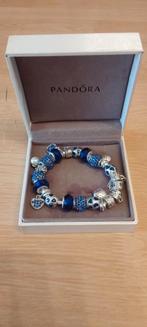 Bracelet Pandora Bleu en argent massif poinçonné avec boîte, Comme neuf, Argent, Avec pierre précieuse, Enlèvement ou Envoi