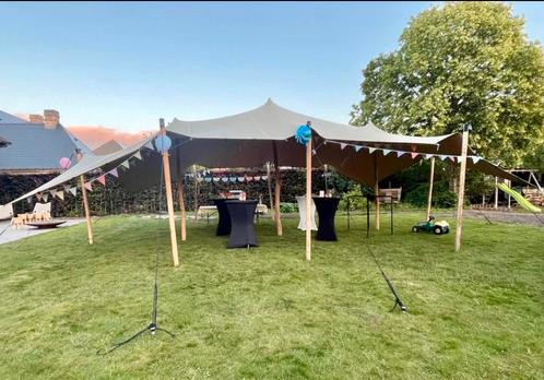 Stretchtent 7,5x10m te huur. Incl plaatsing., Hobby en Vrije tijd, Feestartikelen | Verhuur, Ophalen
