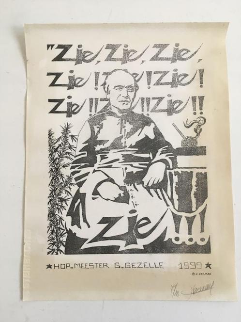 Guido Gezelle - kunsttekening ets Steinbach - Oplage 7/18, Antiek en Kunst, Kunst | Etsen en Gravures, Ophalen of Verzenden