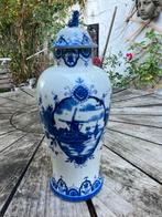 Delfs blauwe cache pot 31cm h.met deksel, Ophalen