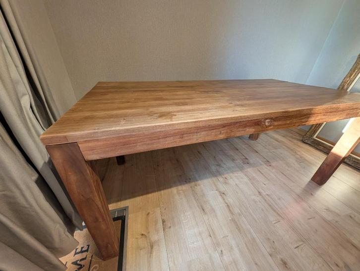 Teak eettafel – 6 personen - mooie prijs - heel goeie staat, Huis en Inrichting, Tafels | Eettafels, Zo goed als nieuw, 50 tot 100 cm