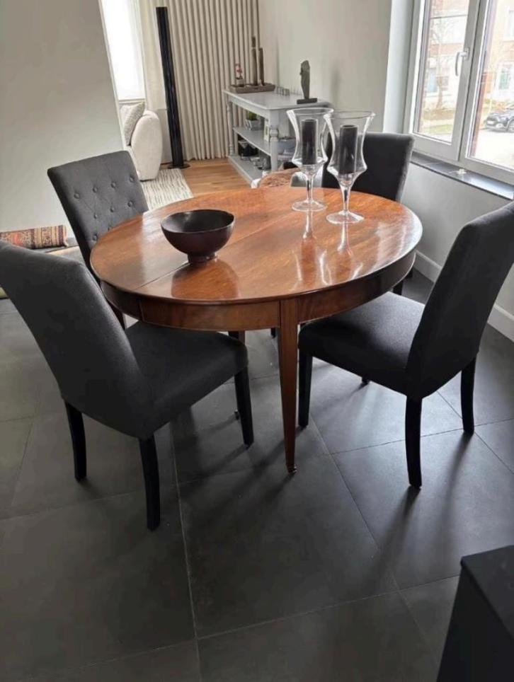 Eettafel rond (ovaal) hout, Huis en Inrichting, Tafels | Eettafels, Gebruikt, 100 tot 150 cm, 100 tot 150 cm, Vijf personen of meer