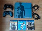 PS4 Uncharted Blue Édition Limitée., Enlèvement, Comme neuf, Avec 2 manettes