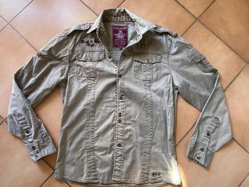 Gangster Units mooi licht kaki shirt maat L Army Style, Kleding | Heren, Overhemden, Zo goed als nieuw, Halswijdte 41/42 (L), Overige kleuren