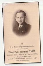 Décès accidentel Robert TAHON Obigies 1929- 1943 (photo), Envoi, Image pieuse