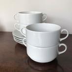 Wunsiedel Bavaria porselein soepkommen + onderborden 4 st, Ophalen of Verzenden, Nieuw, Porselein