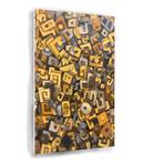Tableau Chaos abstrait marron et beige 50x75cm Forex + O, Envoi