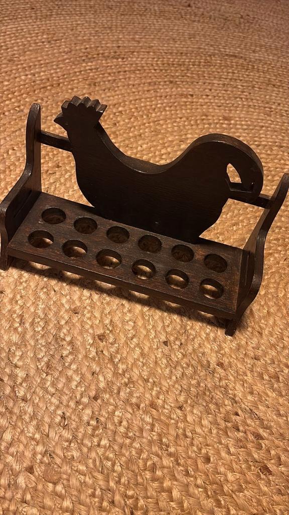 Support à œufs en bois en forme de poule., Maison & Meubles, Cuisine | Ustensiles de cuisine, Utilisé, Enlèvement ou Envoi