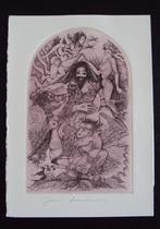 Joris Mommen 1988 gesigneerde erotische ets ex-libris C3-C5, Antiek en Kunst, Verzenden