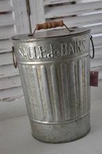 Vuilbakje / Prullenbak Landelijk zinc 'Salle de Bain', Enlèvement ou Envoi, Neuf, Autres couleurs, Autres types