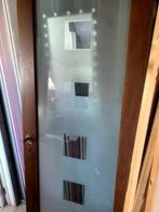Houten binnendeur met glas in het midden, Ophalen, Gebruikt, Binnendeur, 200 tot 215 cm