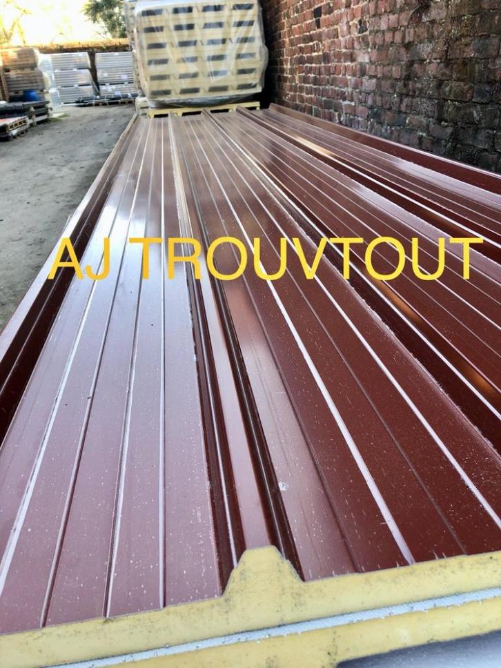 Tole sandwich 24,90€ TTC LE M2 toles bac acier isolée 40MM, Bricolage & Construction, Tuiles & Revêtements de toit, Neuf, Gris