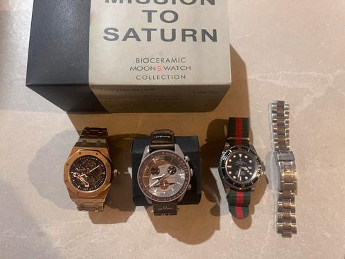 Omega Moonswatch Saturn | AP Skeleton | Rolex Sea-Dweller, Handtassen en Accessoires, Horloges | Heren, Zo goed als nieuw, Polshorloge