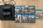 Playstation 4 met 2 controllers & 7 games, Enlèvement, Comme neuf, Avec 2 manettes