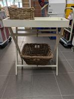 wit tafeltje L 60, D 40 en H 69 cm met 2 manden - 12€, Huis en Inrichting, Tafels | Bijzettafels, Gebruikt, 60 cm of meer, Rechthoekig