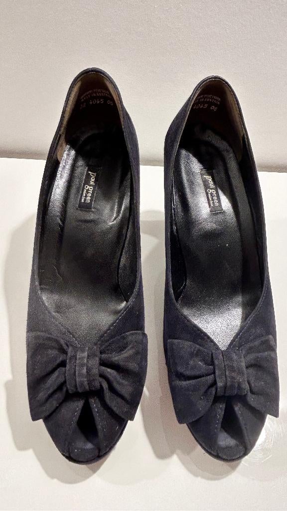 Paul Green zwart lederen pumps met strik (maat 40,5), Pumps, Zwart, Ophalen of Verzenden, Zo goed als nieuw