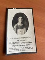 RouwkaartM.Dewachter  Oostende 1907 + Steene 1929, Collections, Images pieuses & Faire-part, Carte de condoléances, Envoi