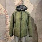 Vintage korte zachte Lammy coat groen met suede biezen M / L, Groen, Lammy Coat, Maat 38/40 (M), Ophalen of Verzenden
