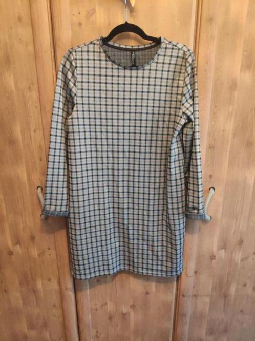 Geruite jurk Jean Pascale Medium, Kleding | Dames, Jurken, Zo goed als nieuw, Beige, Ophalen of Verzenden
