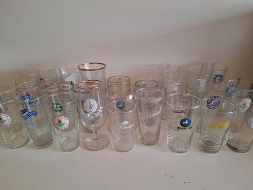 35 oude bierglazen verschillende brouwerijen Brussel, Verzamelen, Biermerken, Zo goed als nieuw, Ophalen of Verzenden