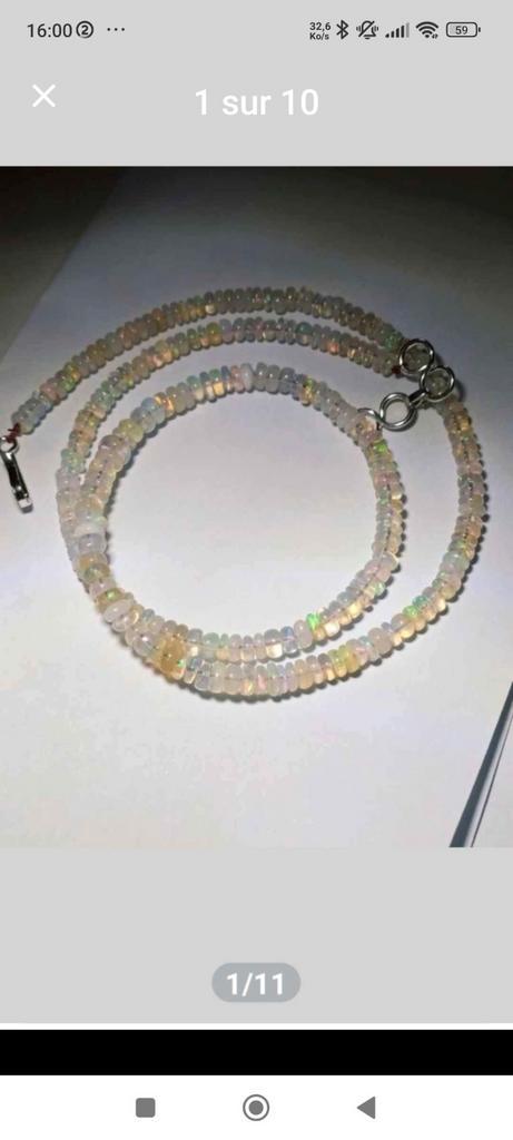 Halsketting met natuurlijke opalen, Handtassen en Accessoires, Kettingen, Nieuw, Steen of Mineraal, Verstelbaar, Ophalen of Verzenden