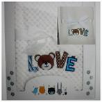 Wieg/box dekentje, wit met beertje, Kinderen en Baby's, Ophalen, Nieuw, Deken