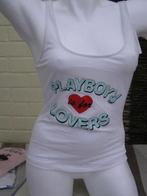 topje van PLAYBOY met het opschrift PLATBOY IS FOR LOVERS  e, Vêtements | Femmes, Tops, Envoi, Neuf, Blanc, Sans manches