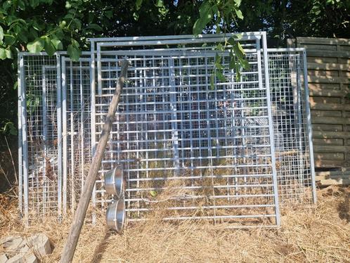 Hondenren gegalvaniseerd hekpanelen, Dieren en Toebehoren, Hondenhokken, Zo goed als nieuw, Hondenkennel, 100 cm of meer, 110 cm of meer