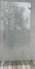 Glazen deur met inox handvat en scharnieren, Porte pliante, 200 à 215 cm, Enlèvement, Utilisé