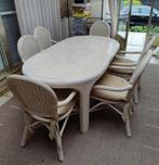 Mooie veranda tafel met 6 stoelen, Ophalen, Zo goed als nieuw