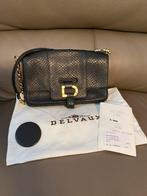 Delvaux Colette  PM cuir exotique poisson noir certificat, Enlèvement ou Envoi, Comme neuf, Noir
