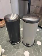 Poubelle Ikea 30 L (1 blanche, 1 grise), À pédale, Comme neuf, Enlèvement, Métal