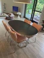 Tafel met 4 stoelen jaren 50 look, Ophalen, Gebruikt, Retro jaren 50 look, 4 tot 6 stoelen