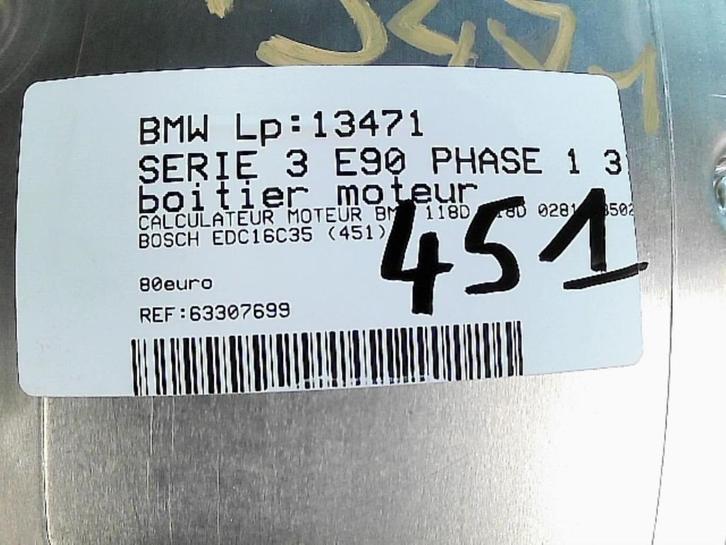 Boitier moteur BMW E90 2.0D 90kw 2005-2008 LP/13471 (451), Auto-onderdelen, Overige Auto-onderdelen, BMW, Gebruikt, Ophalen of Verzenden
