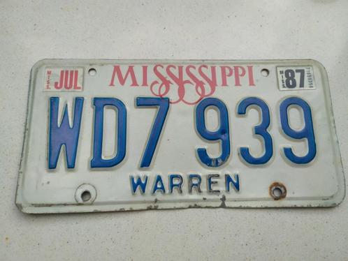 Collection décoration plaque USA MISSISSIPPI - License plate, Collections, Collections Autre, Utilisé, Enlèvement ou Envoi