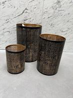 Windlichten, 3 stuks. Merk Pomax. Nieuw. Kleur zwart/goud, Enlèvement ou Envoi, Neuf