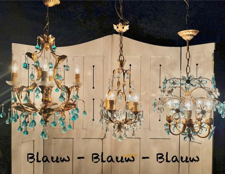 Keuze uit 3 oude gerestaureerde kroonluchters, Antiek en Kunst, Antiek | Verlichting, Ophalen of Verzenden