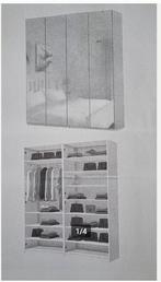 Ikea Pax meuble L200 H236 P60 blanc portes miroir, Maison & Meubles, Enlèvement, Comme neuf