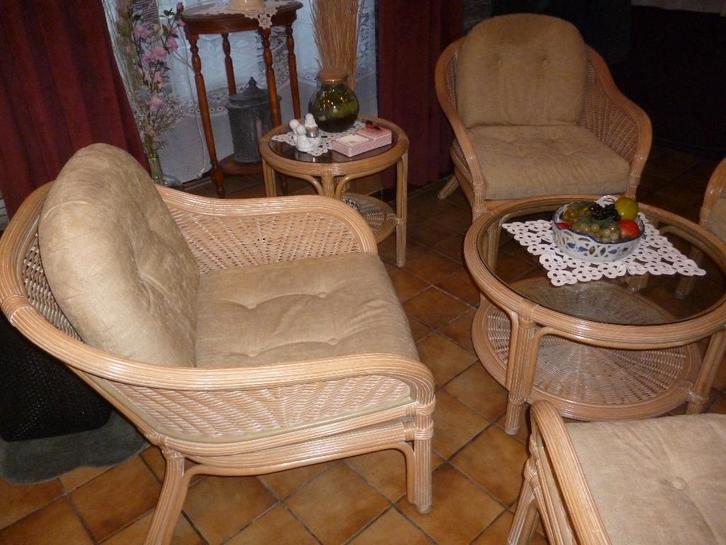 ensemble SALON EN ROTIN très beau, en super état, Huis en Inrichting, Overige Huis en Inrichting, Zo goed als nieuw, Ophalen