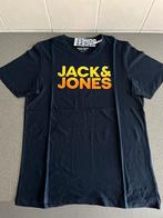 Blauw t-shirt met gekleurd opschrift Jack & Jones - maat 176, Nieuw, Ophalen of Verzenden, Shirt of Longsleeve, Jongen