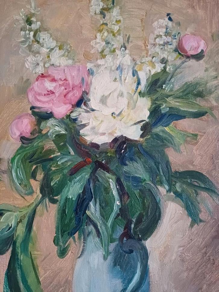 SCHILDERIJ M.VAN DEN BEMPT  "Stilleven"  60x40, Antiek en Kunst, Kunst | Schilderijen | Klassiek, Ophalen