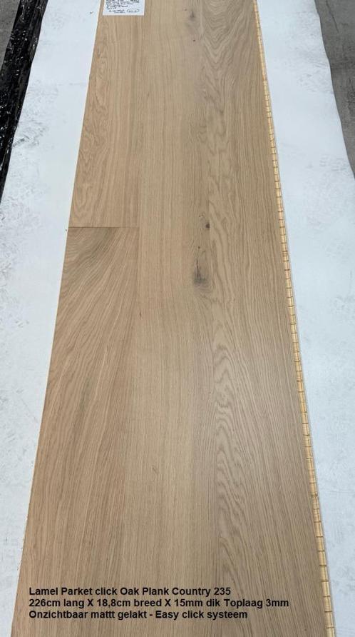 Lamel Parket click Oak Plank Country White 235 15mm dik 4V, Huis en Inrichting, Stoffering | Vloerbedekking, Nieuw, Parket, 75 m² of meer