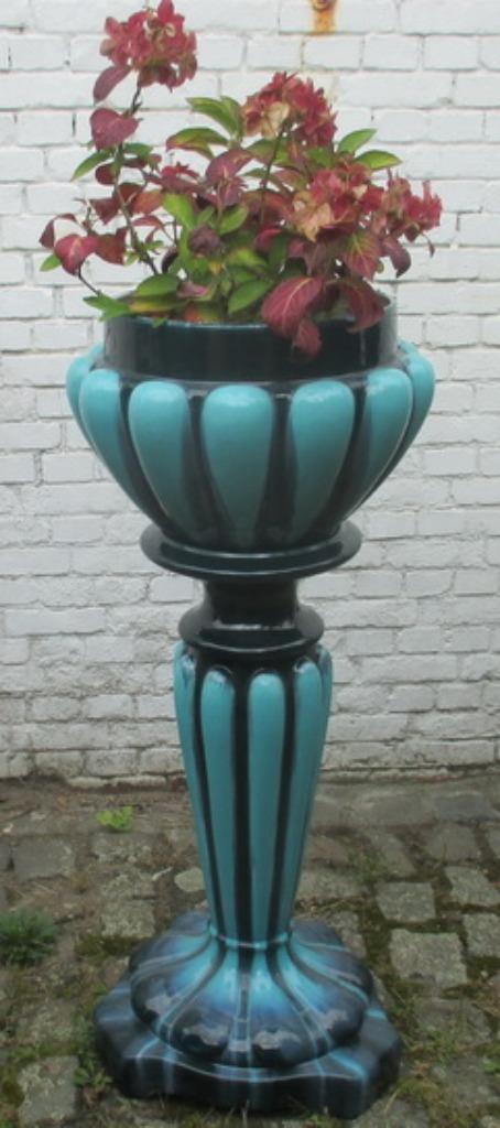 art deco Clement Massier bloemenpot met staander, Antiek en Kunst, Antiek | Keramiek en Aardewerk, Ophalen