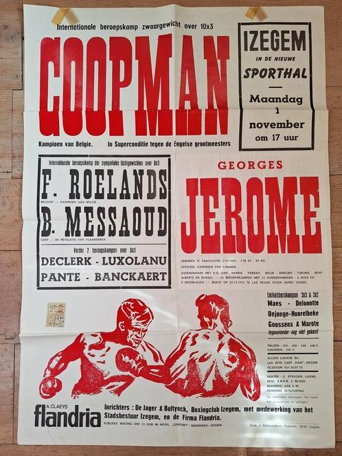 Oude zeldzame affiche bokskamp Coopman - Jerome 1976, Verzamelen, Sportartikelen en Voetbal, Zo goed als nieuw, Ophalen of Verzenden